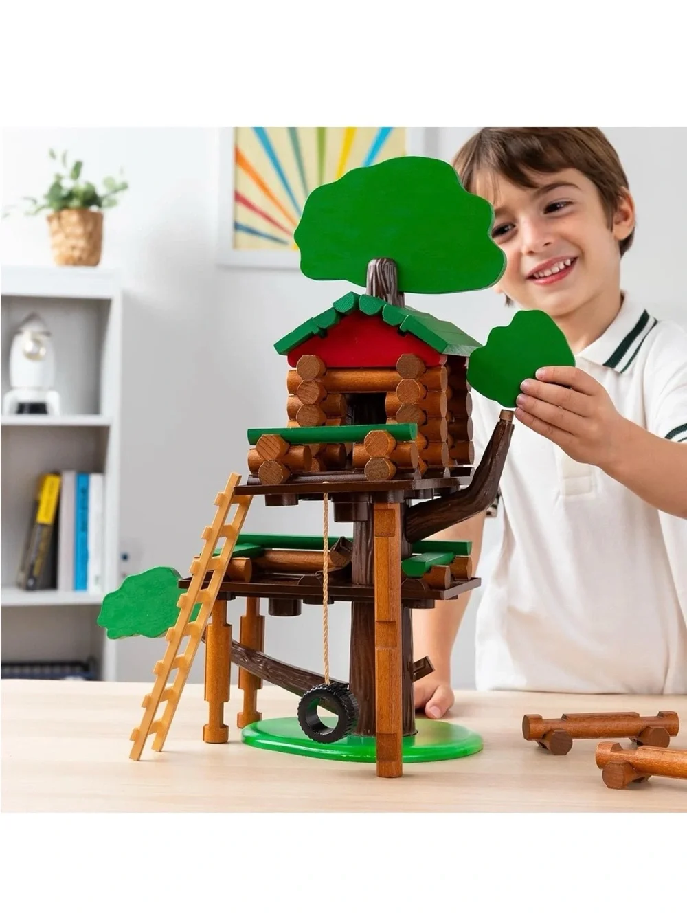 Lincoln Logs 2 Tiered Tree House Building Set, Educational Toy, Gift Retro